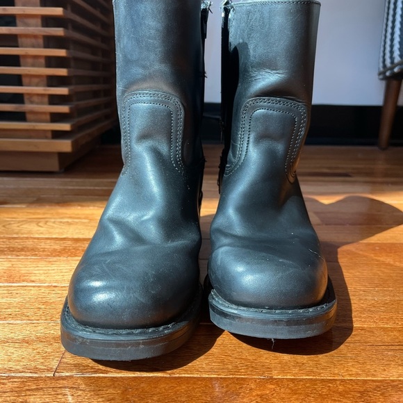 Vintage Frye Black Leather Campus Boot Ankle Boots womens size 9M - Picture 4 of 13